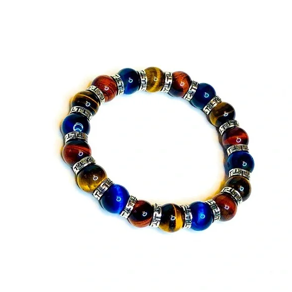 Bando - Multi-colored Tiger Eye Bracelet Bead Bracelet - Picture 4 of 7